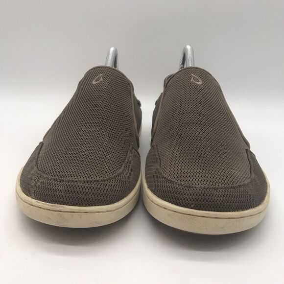 OluKai Nohea Mesh Slip On Loafer Taupe Brown Men's size 8 Deck Shoe (10188-13AP) - Picture 2 of 11
